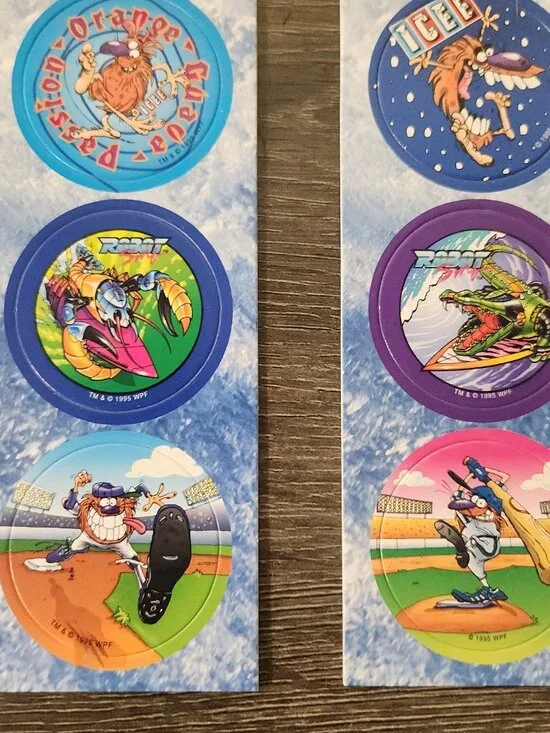 POGS Milkcaps WAL-MART ICEE Complete Set Intact on Cards 1995 90's Rare Vintage - Picture 5 of 10